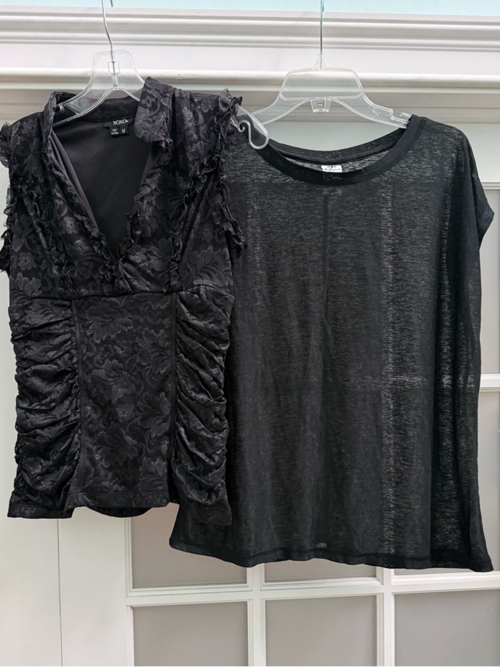 XOXO & Champion Black Jacquard Top Set 2pc Size M
